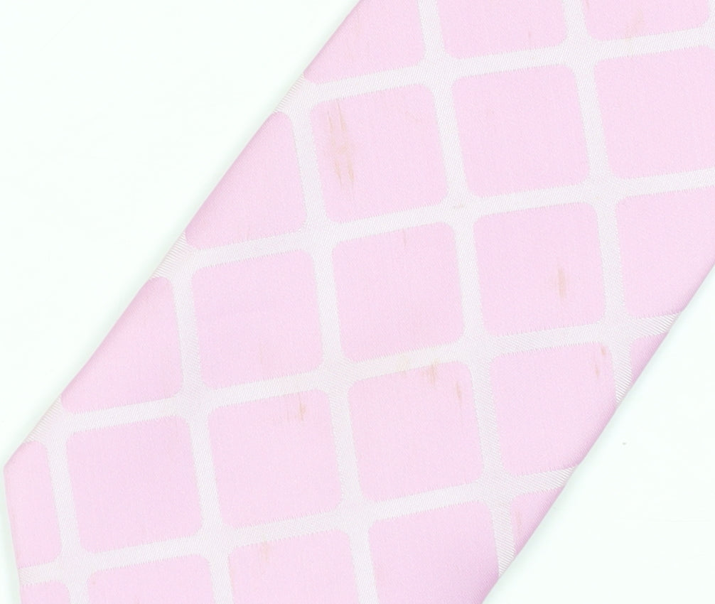 Thomas Nash Men's Pink Geometric Slim Tie - Very Good