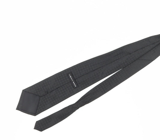 Thomas Nash Black Men's Slim Tie Polyester Geometric Design