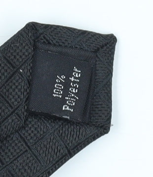 Thomas Nash Black Men's Slim Tie Polyester Geometric Design