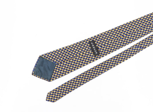 Jaeger Men's Blue Yellow Geometric Silk Tie