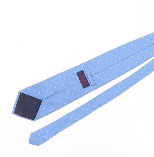 Tie Rack Men's Blue Silk Geometric Pattern Tie - Very Good