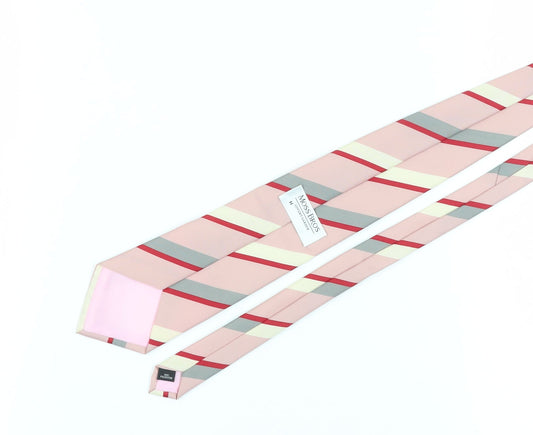 Moss Bros Pink Striped Men's Tie - New Polyester