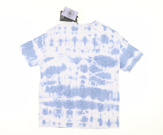 Womens UK Size XS Pull&Bear Blue Basic T-Shirt