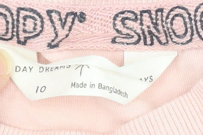 Day Dreams Pink Snoopy Lounge Top Women Size 10 Cartoon