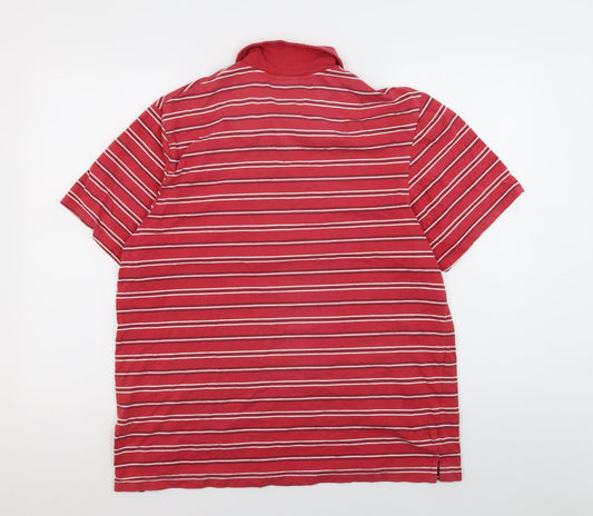 Marks and Spencer Men’s Red Medium Striped Polo