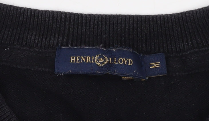 Henri Lloyd Men's Black V-Neck Pullover Jumper - Medium