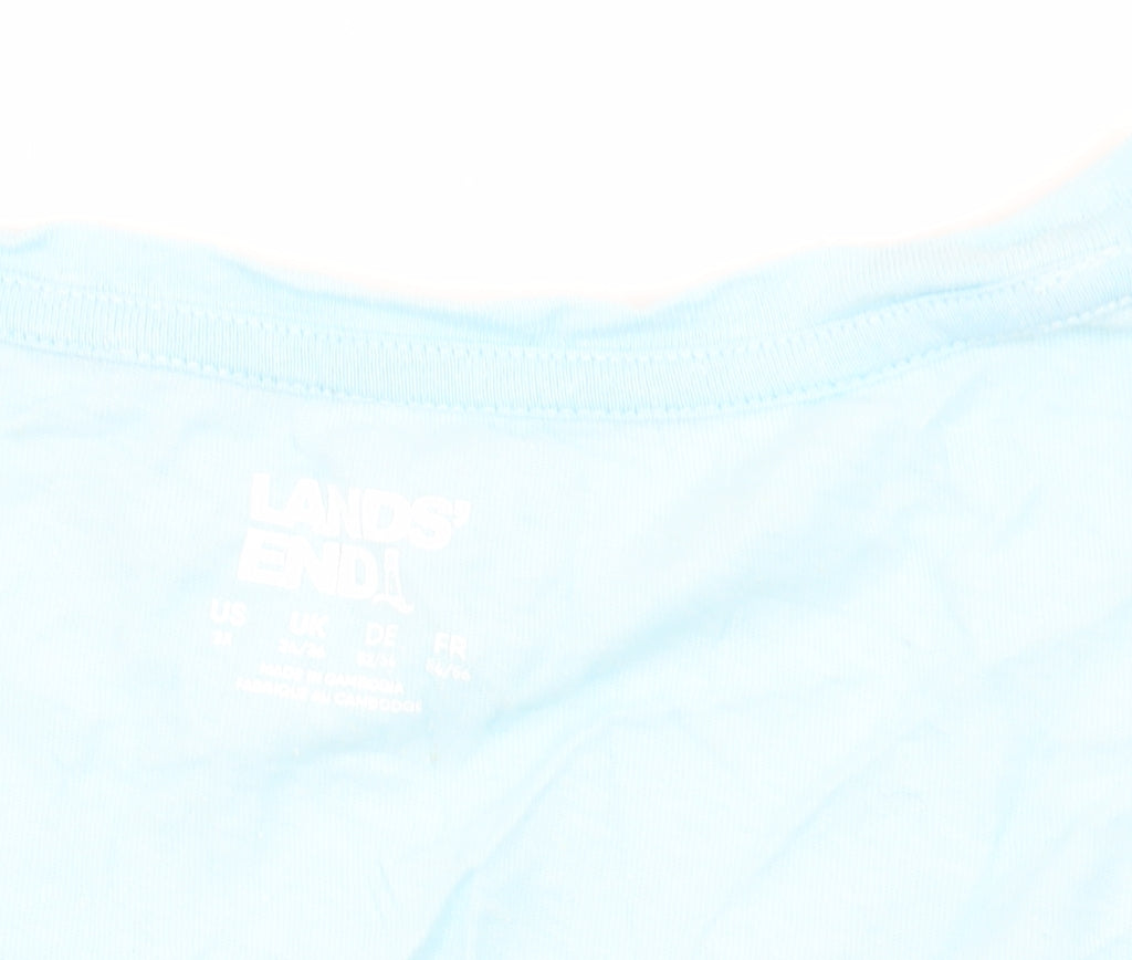 Lands' End Women's Blue Basic T-Shirt, Medium