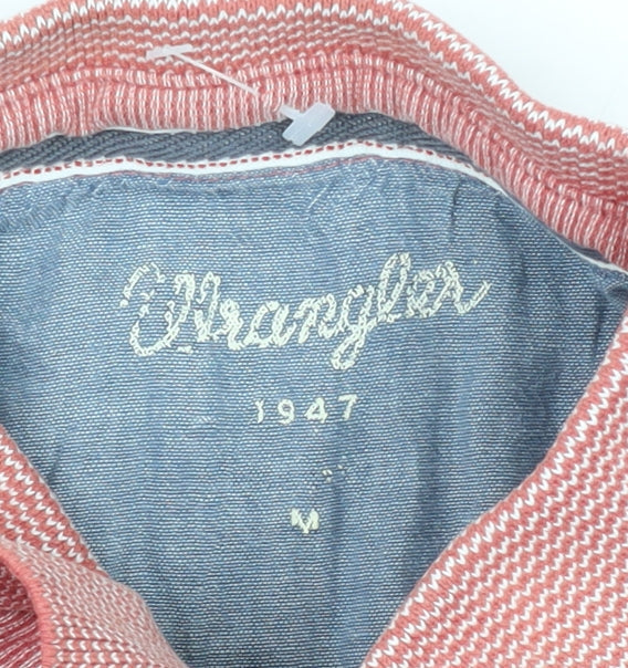 Wrangler Men's Red Striped Polo Shirt Size 12 Casual