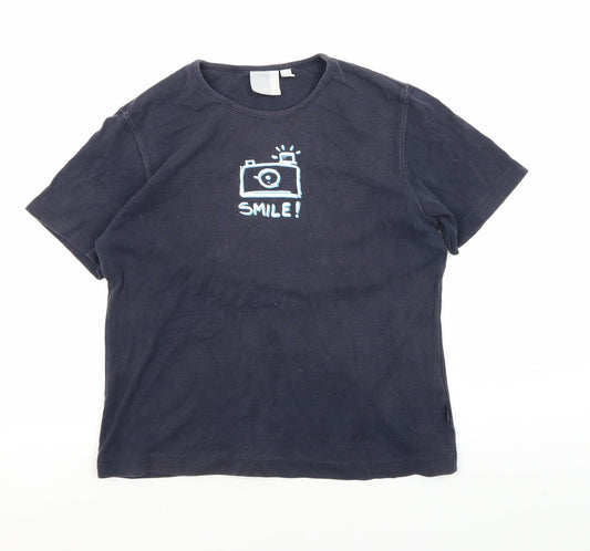 Unisex Adults UK Size XL Esprit Black Basic T-Shirt