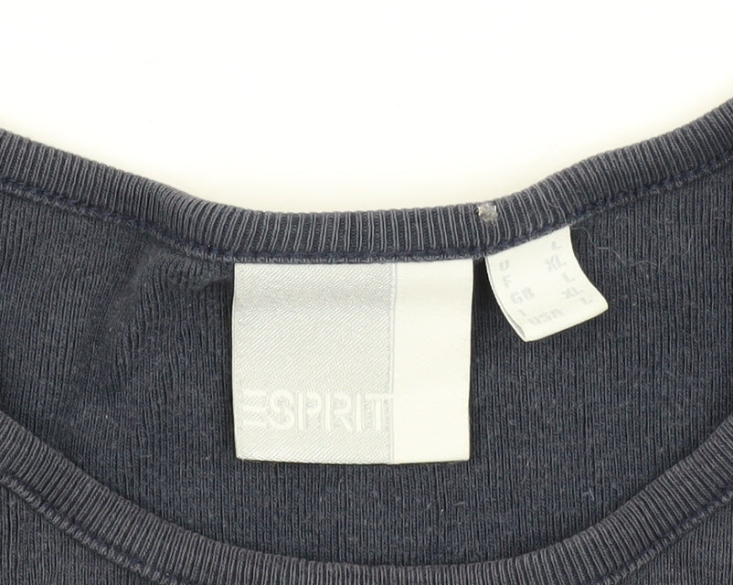 Unisex Adults UK Size XL Esprit Black Basic T-Shirt