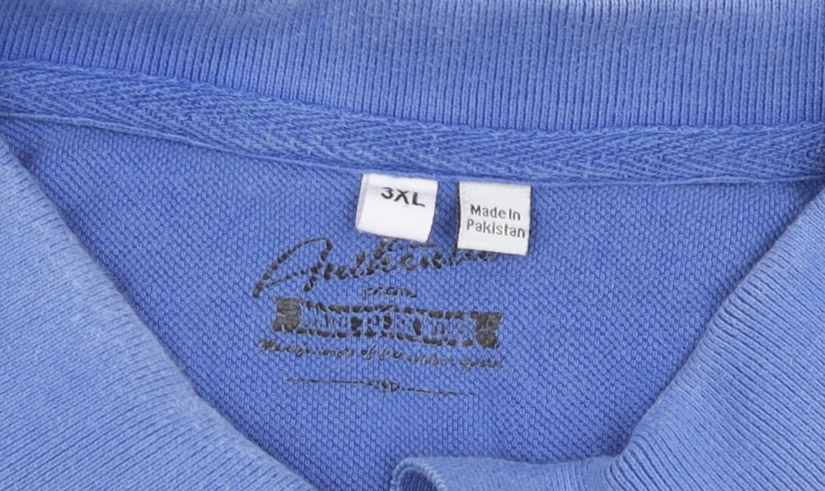 Authentic Men's Blue 3XL Cotton Polo Shirt