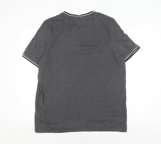 Slazenger Men's Grey Crew Neck Logo T-Shirt, Size L