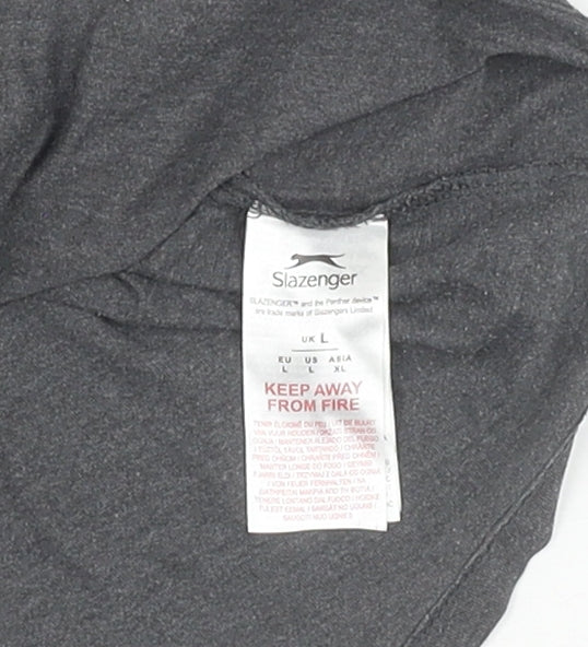 Slazenger Men's Grey Crew Neck Logo T-Shirt, Size L