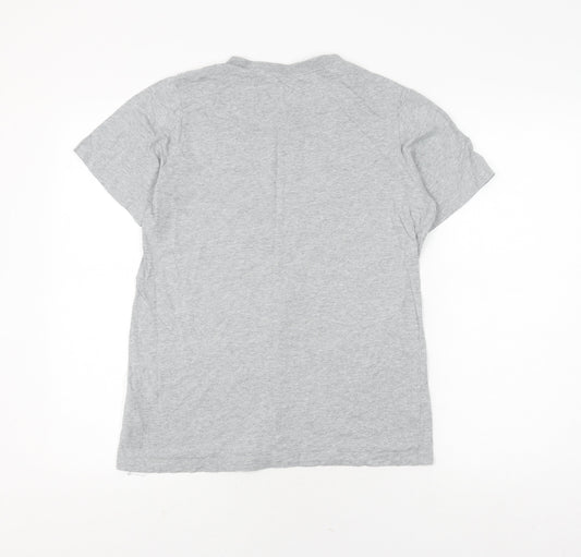 Nike Men's Grey XL Cotton Logo T-Shirt