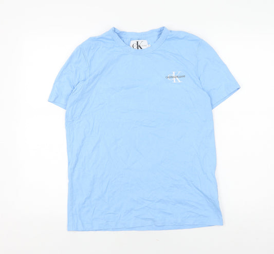 Unisex Adults UK Size M Calvin Klein Jeans Blue Basic T-Shirt