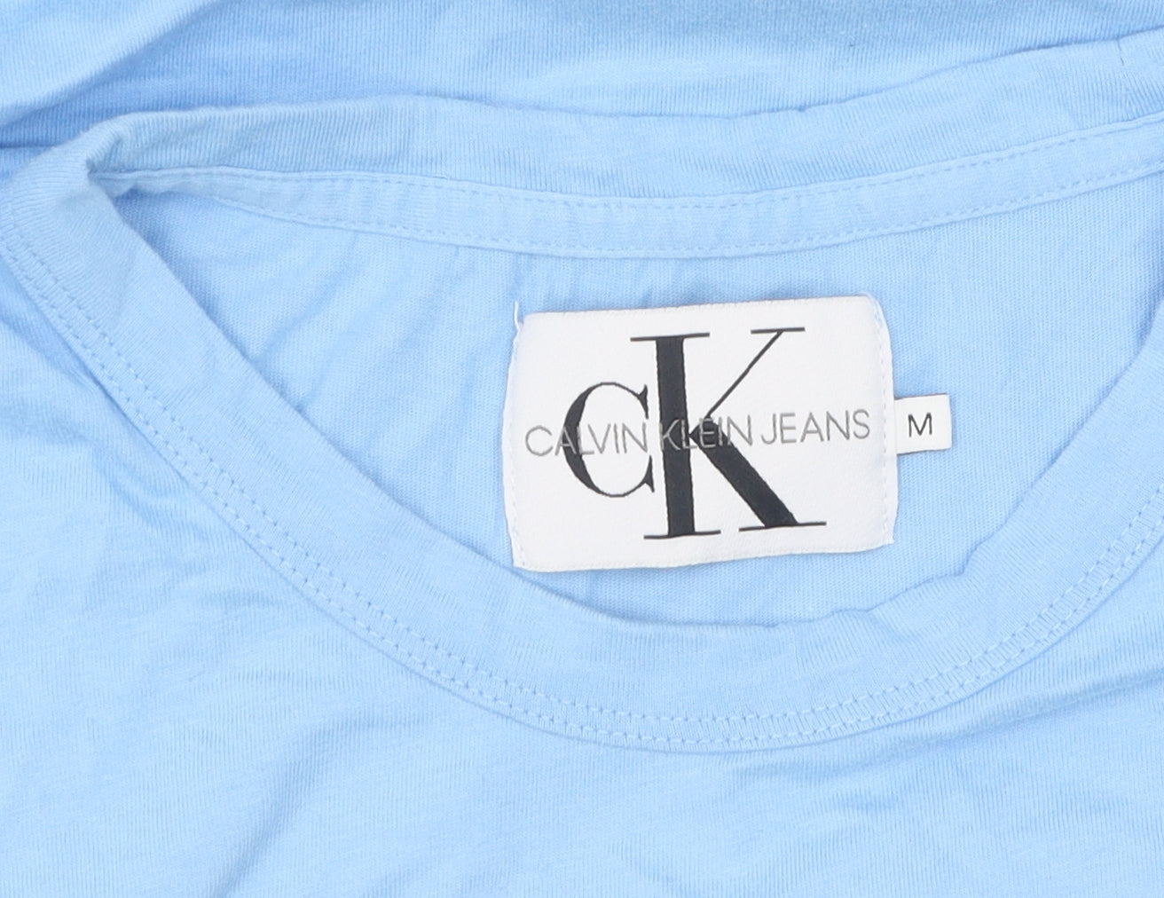 Unisex Adults UK Size M Calvin Klein Jeans Blue Basic T-Shirt