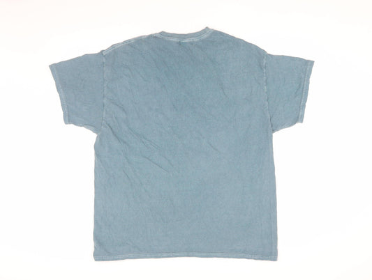 Topman Men's Blue Medium Cotton Crew Neck T-Shirt