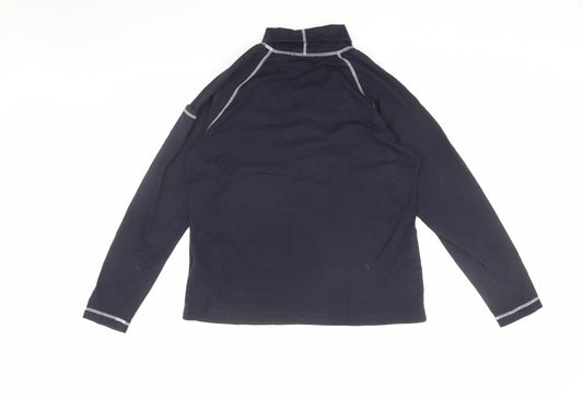 Lands' End Unisex Black Mock Neck T-Shirt M