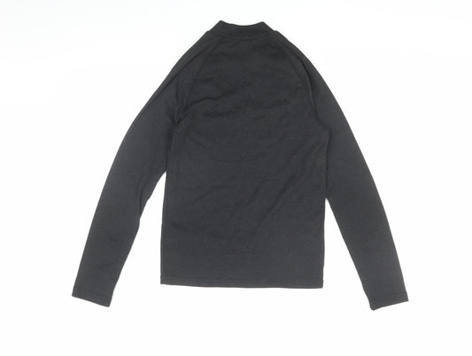 Decathlon Teens Black Mock Neck T-Shirt, Size 14