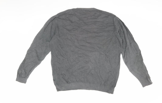 Teddy Smith Men's Grey XL V-Neck Cotton Pullover