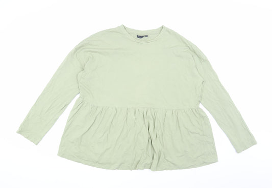 Additional front view of ASOS DESIGN Women's Green Tunic Blouse, size 14