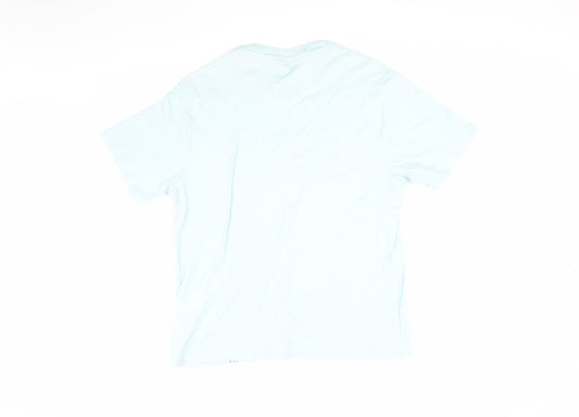 Marks and Spencer Men's Blue Cotton T-Shirt L