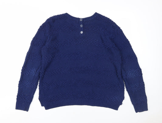 Womens UK Size S Red Herring Blue Pullover Jumper