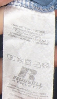 Russell Athletic Men's Blue M Cotton Crew Neck Tee