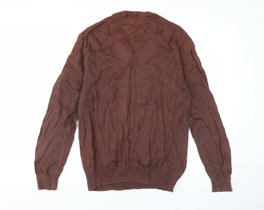 Crew Clothing Company Men's Brown V-Neck Pullover M