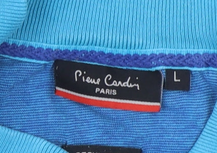 Pierre Cardin Men's Blue Polo Shirt L, Casual Short Sleeve
