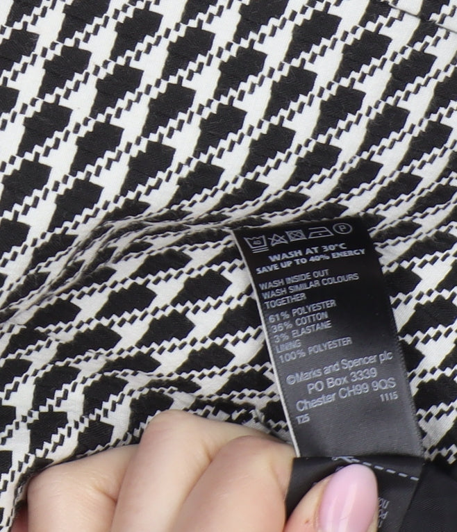 Marks and Spencer Women's Black & White Geometric Pencil Skirt