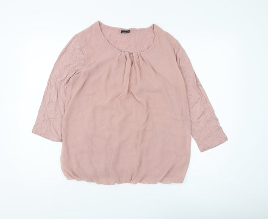 Womens UK Size 14 Barbara Lebek Pink Basic Blouse