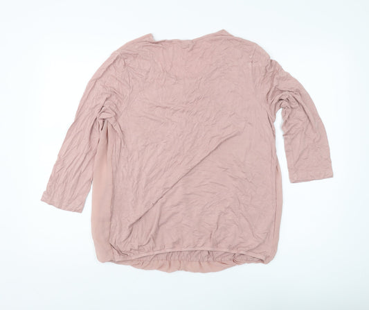 Barbara Lebek Women's Pink Blouse UK 14 3/4 Sleeve