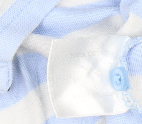 James Pringle Men's Blue Striped Polo Shirt S