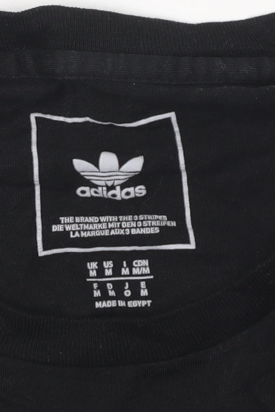 Adidas Men's Black Cotton Crew Neck T-Shirt M