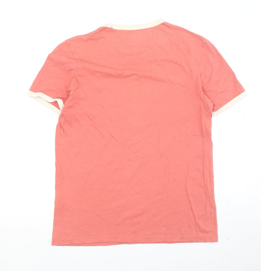 Lyle & Scott Men's Pink Cotton T-Shirt, Medium, Solid