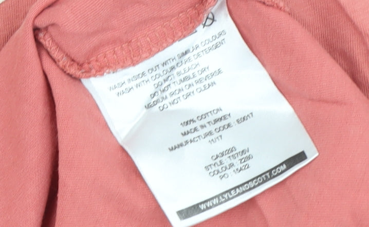 Lyle & Scott Men's Pink Cotton T-Shirt, Medium, Solid