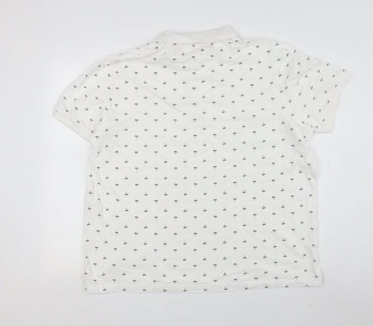 Marks and Spencer Men's White Polo 2XL Regular Fit
