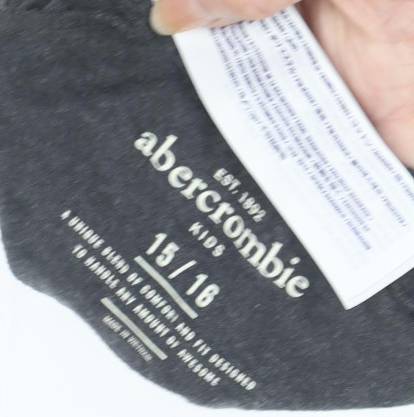 Abercrombie Boys Grey & Blue Graphic Print Long Sleeve T-Shirt