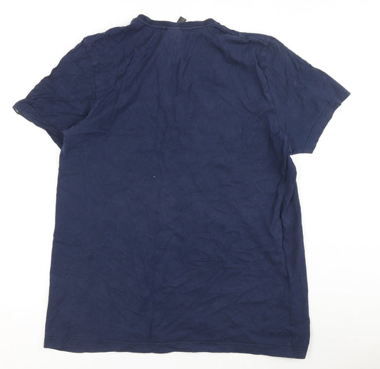 Adidas Men's Blue Graphic T-Shirt Large