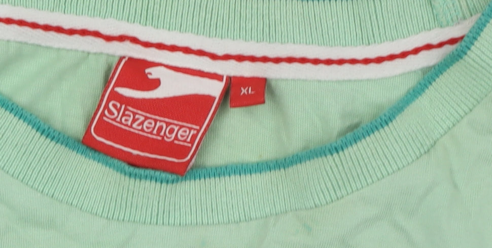 Slazenger Men's Green XL Crew Neck T-Shirt