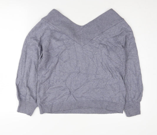 Jacqueline de Yong Women’s Grey V-Neck Pullover Jumper M