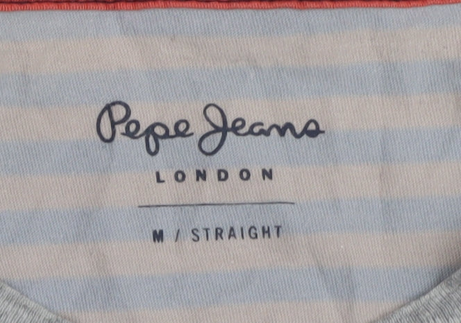 Pepe Jeans Unisex Blue Striped M Jersey T-Shirt