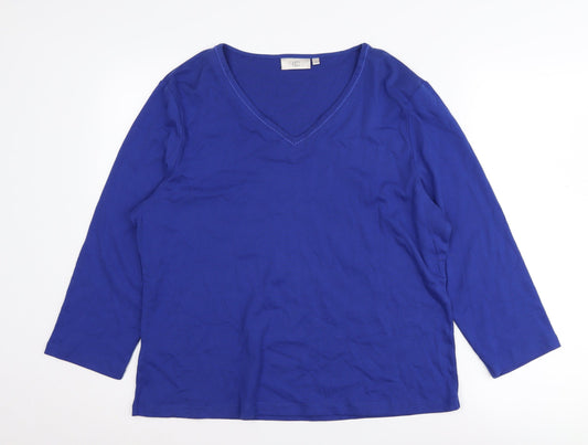 Womens UK Size XL CC Blue Basic T-Shirt