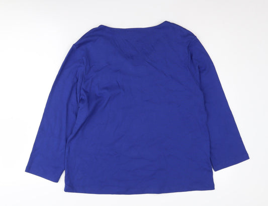 Womens UK Size XL CC Blue Basic T-Shirt