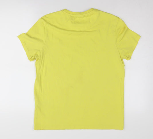 Lyle & Scott Men's Yellow Cotton Crew Neck T-Shirt