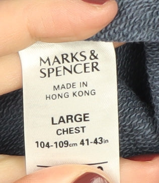 Mens UK Size L Marks and Spencer Blue Bomber Jacket