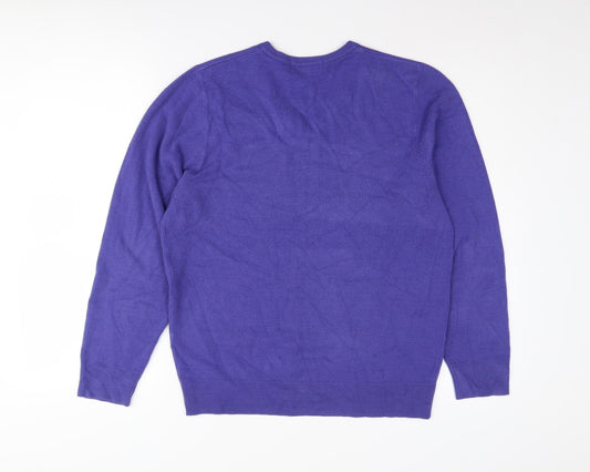 Marks and Spencer Men’s Purple V-Neck Pullover – Size M