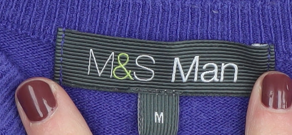 Marks and Spencer Men’s Purple V-Neck Pullover – Size M