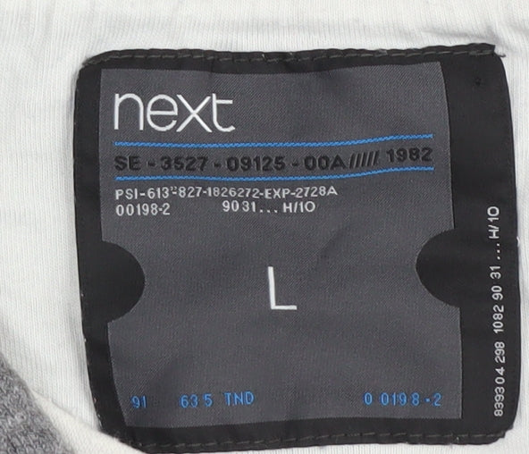 Next Men's Grey V-Neck Pullover Jumper L